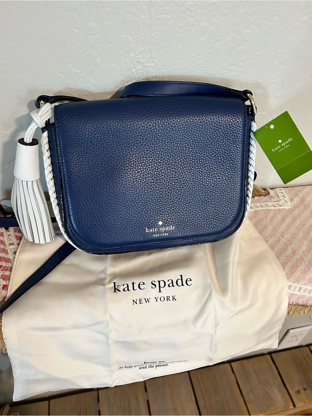 NWT $279 boutique Kate Carlton St Davi Spade crossbody with Dusty
